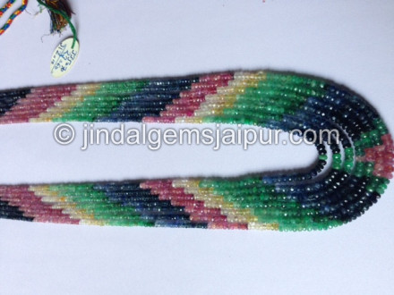 Multi Precious Faceted Roundelle Beads